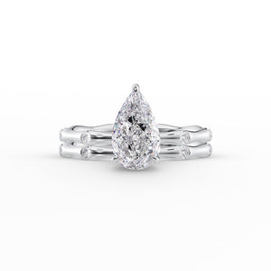 The Samantha Set With A 3 Carat Pear Lab Diamond