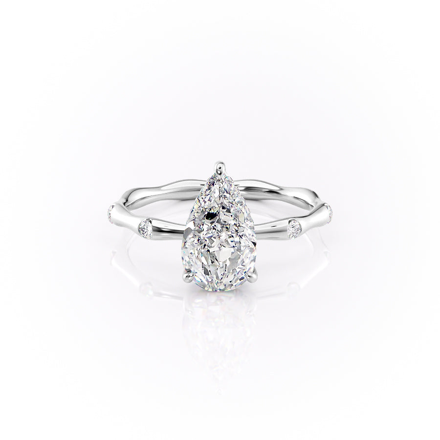 The Samantha Set With A 2 Carat Pear Lab Diamond