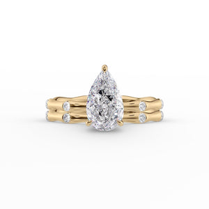 The Samantha Set With A 3 Carat Pear Lab Diamond