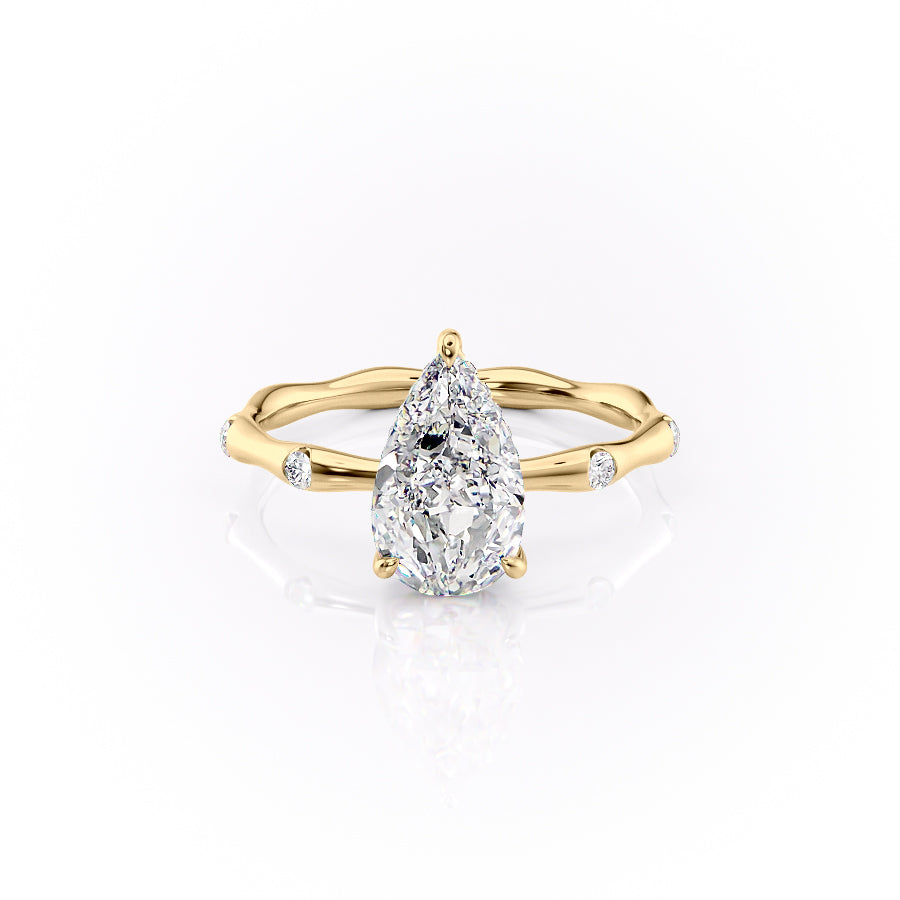 The Samantha Set With A 2.5 Carat Pear Lab Diamond