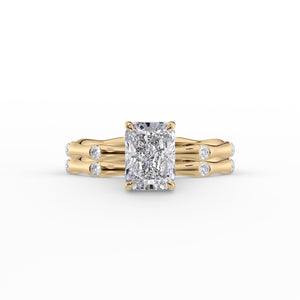 The Samantha Set With A 2.5 Carat Radiant Lab Diamond