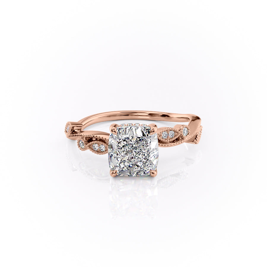 The Robin Set With A 2 Carat Cushion Lab Diamond