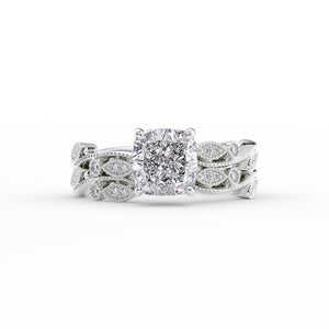 The Robin Set With A 2.5 Carat Cushion Lab Diamond