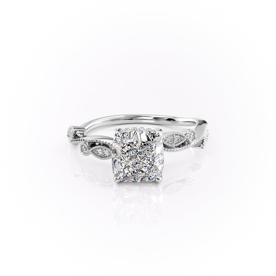 The Robin Set With A 1 Carat Cushion Lab Diamond