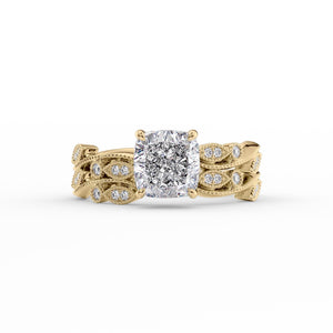 The Robin Set With A 2 Carat Cushion Lab Diamond