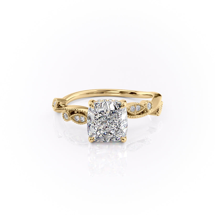 The Robin Set With A 1 Carat Cushion Lab Diamond