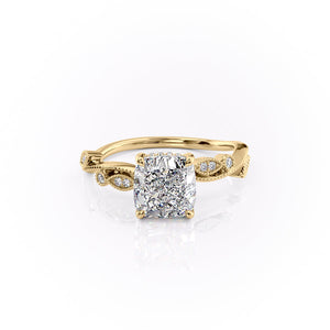 The Robin Set With A 2 Carat Cushion Lab Diamond