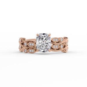 The Robin Set With A 2.5 Carat Elongated Cushion Lab Diamond