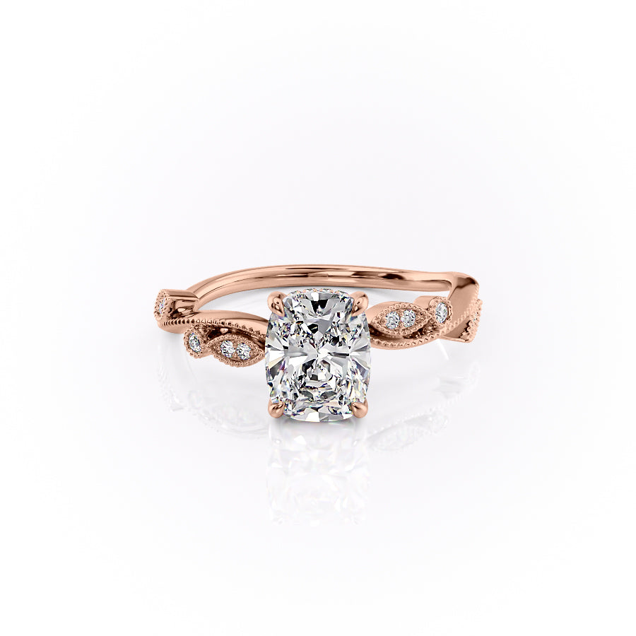 The Robin Set With A 1.5 Carat Elongated Cushion Lab Diamond