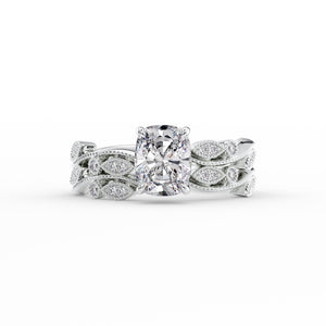 The Robin Set With A 2.5 Carat Elongated Cushion Lab Diamond