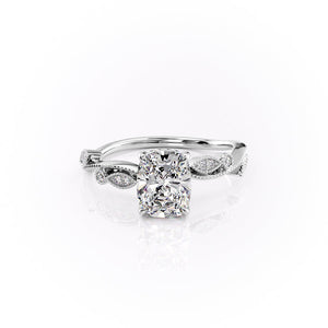 The Robin Set With A 1.5 Carat Elongated Cushion Lab Diamond