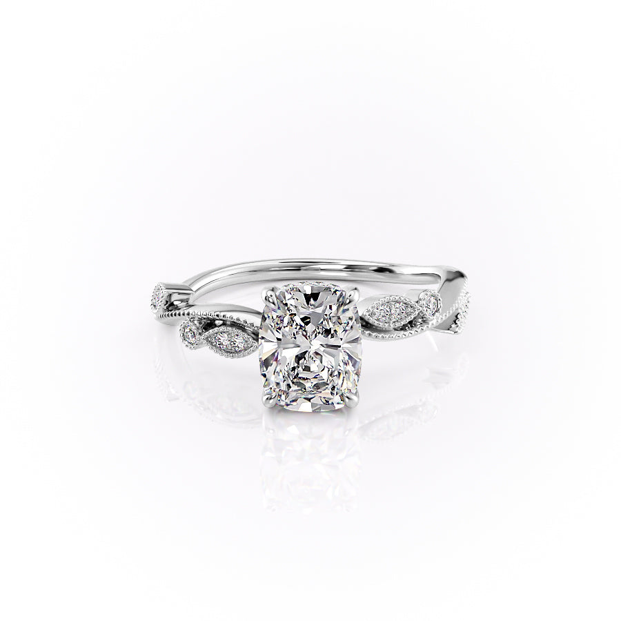 The Robin Set With A 1 Carat Elongated Cushion Lab Diamond