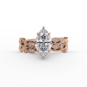 The Robin Set With A 3 Carat Marquise Lab Diamond