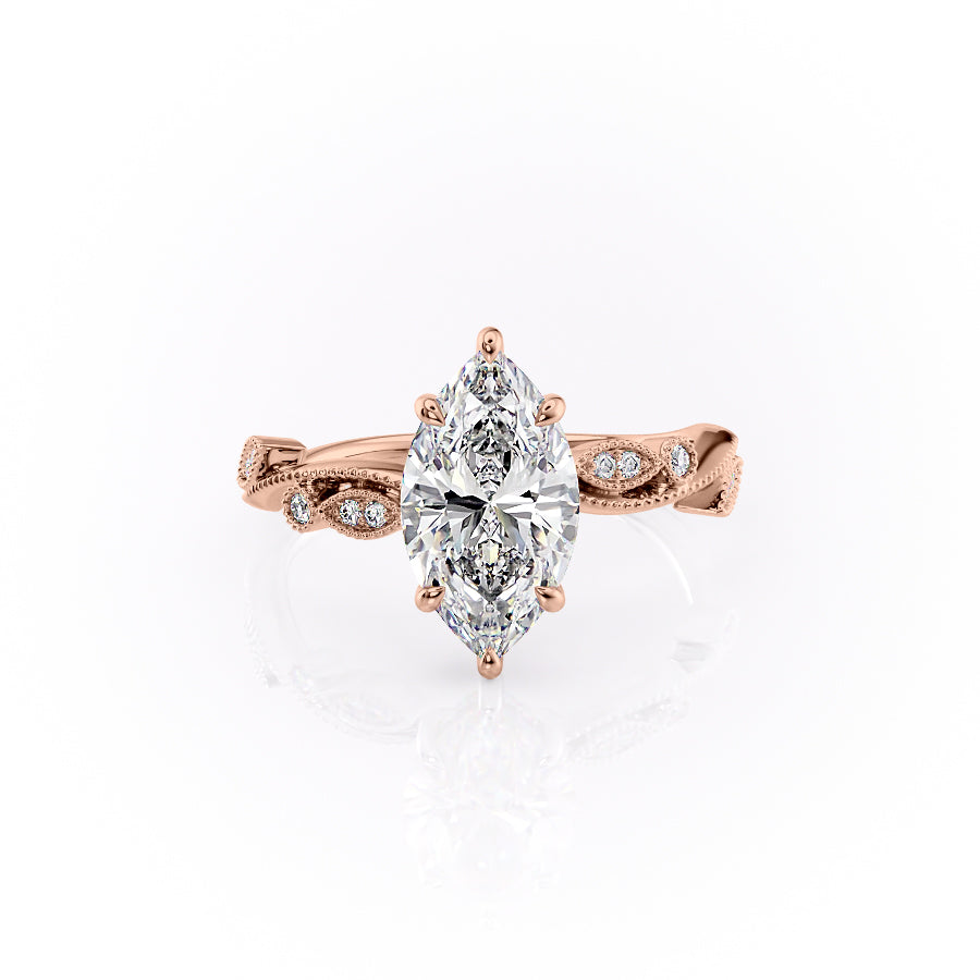 The Robin Set With A 1 Carat Marquise Lab Diamond