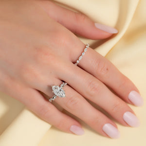 The Robin Set With A 3 Carat Marquise Lab Diamond