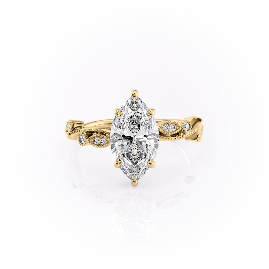 The Robin Set With A 1 Carat Marquise Lab Diamond