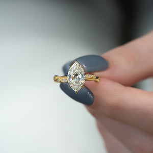 The Robin Set With A Marquise Moissanite