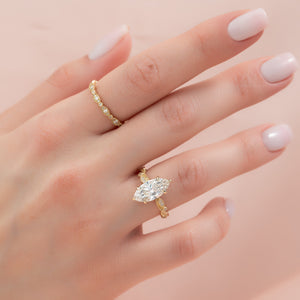 The Robin Set With A 1 Carat Marquise Lab Diamond