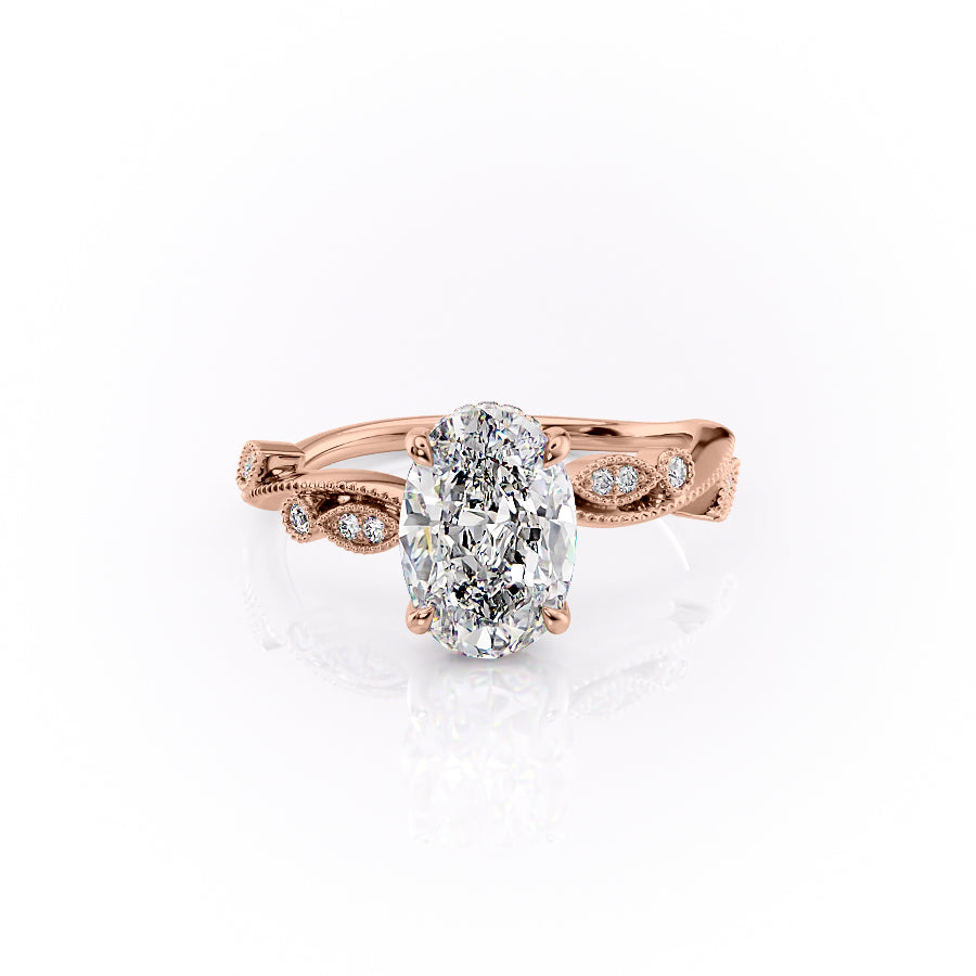 The Robin Set With A 2 Carat Oval Lab Diamond