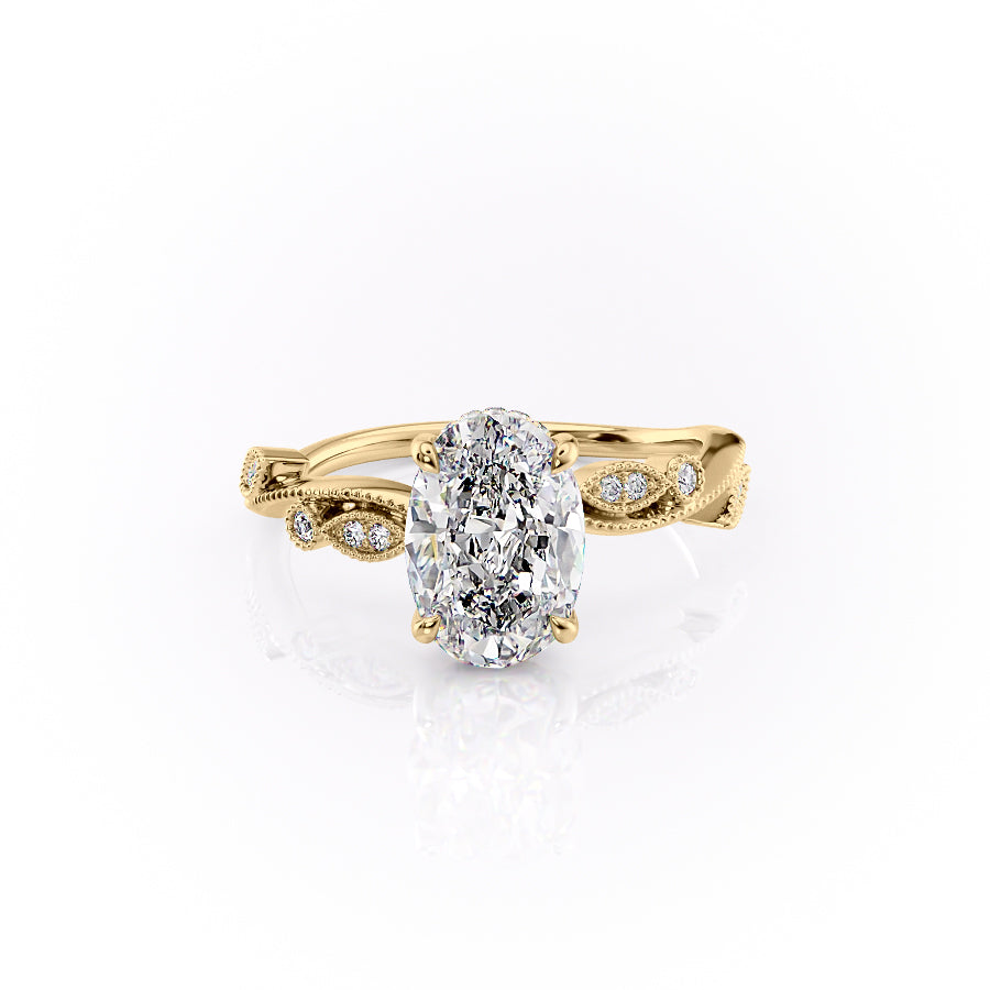 The Robin Set With A 1.5 Carat Oval Lab Diamond