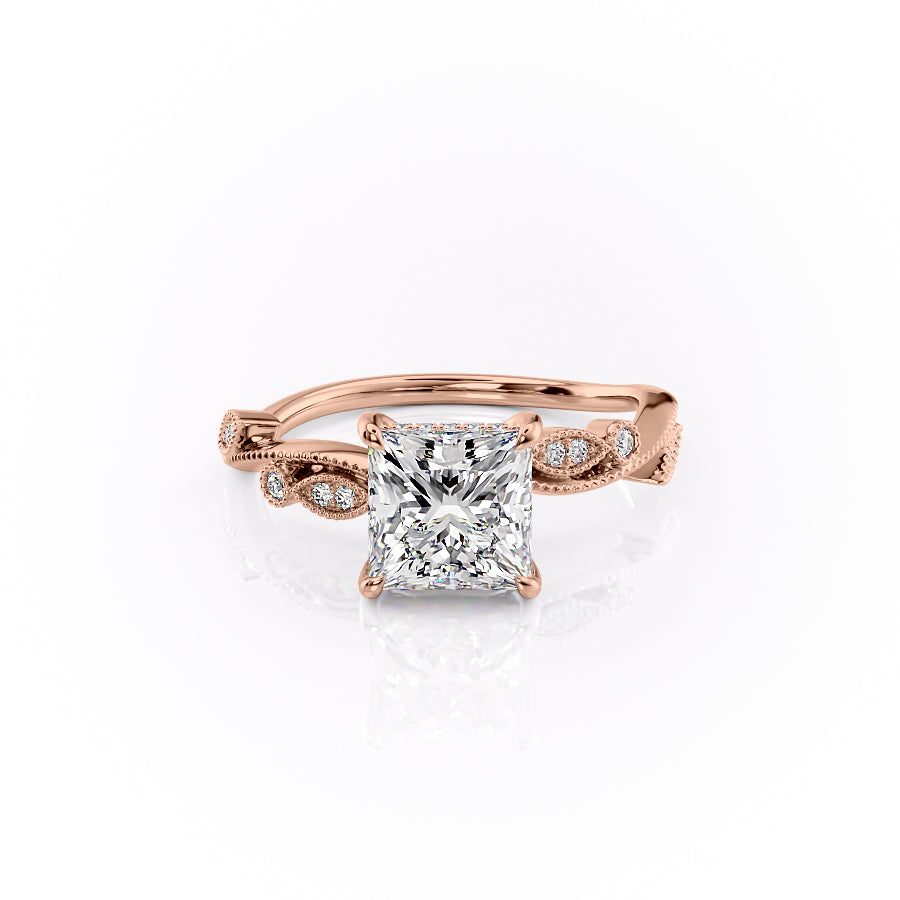 The Robin Set With A 2.5 Carat Princess Lab Diamond