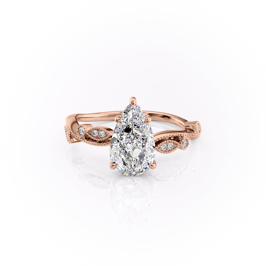 The Robin Set With A 1.5 Carat Pear Lab Diamond