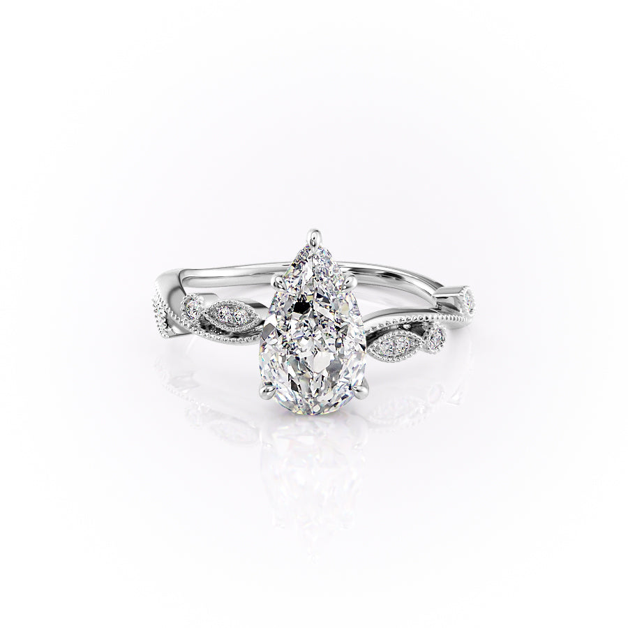 The Robin Set With A 2 Carat Pear Lab Diamond