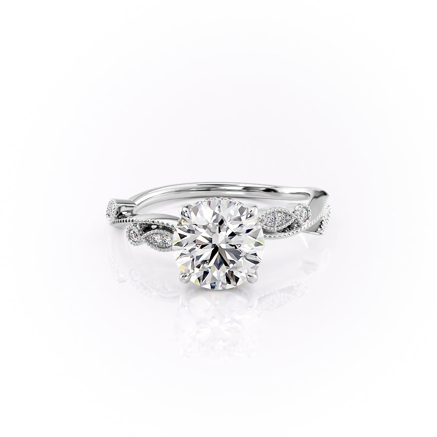 The Robin Set With A 2.5 Carat Round Lab Diamond