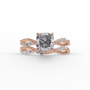The Daisy Set With A 1.5 Carat Cushion Lab Diamond