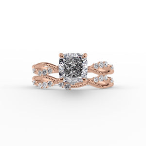 The Daisy Set With A 1 Carat Cushion Lab Diamond