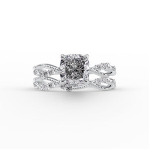 The Daisy Set With A 2.5 Carat Cushion Lab Diamond