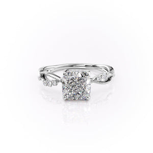 The Daisy Set With A 1 Carat Cushion Lab Diamond