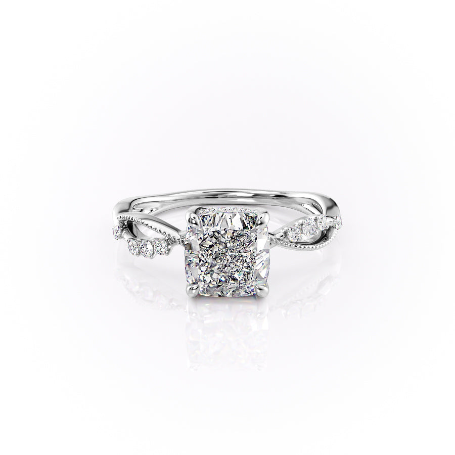 The Daisy Set With A 2.5 Carat Cushion Lab Diamond