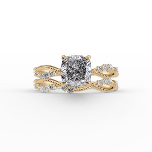 The Daisy Set With A 3 Carat Cushion Lab Diamond