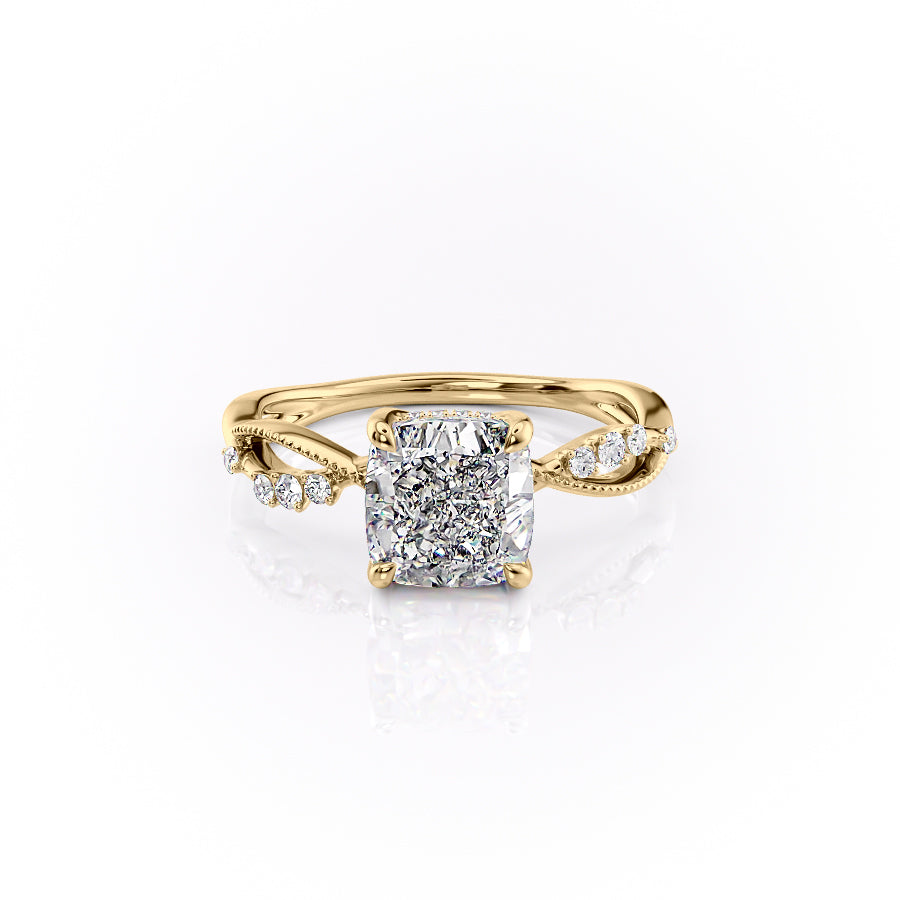The Daisy Set With A 1 Carat Cushion Lab Diamond