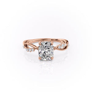 The Daisy Set With A 2 Carat Elongated Cushion Lab Diamond