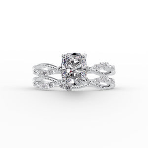 The Daisy Set With A 1.5 Carat Elongated Cushion Lab Diamond