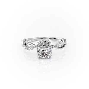 The Daisy Set With A 2.5 Carat Elongated Cushion Lab Diamond