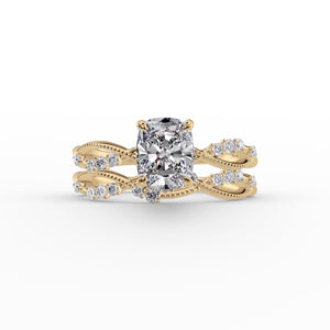 The Daisy Set With A 2 Carat Elongated Cushion Lab Diamond