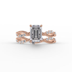 The Daisy Set With A 3 Carat Emerald Lab Diamond