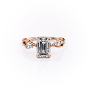 The Daisy Set With A 3 Carat Emerald Lab Diamond