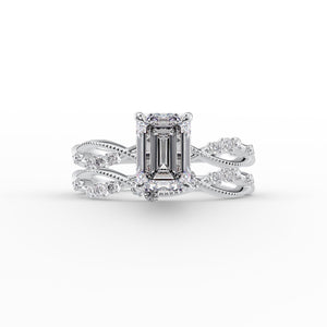 The Daisy Set With A 3 Carat Emerald Lab Diamond