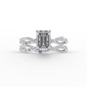 The Daisy Set With A 2.5 Carat Emerald Lab Diamond