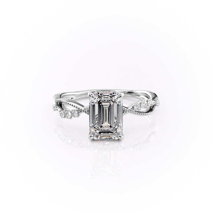 The Daisy Set With A 1 Carat Emerald Lab Diamond