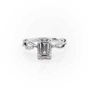 The Daisy Set With A 2.5 Carat Emerald Lab Diamond