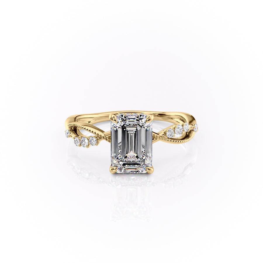 The Daisy Set With A 1.5 Carat Emerald Lab Diamond
