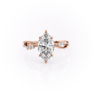 The Daisy Set With A 2 Carat Marquise Lab Diamond