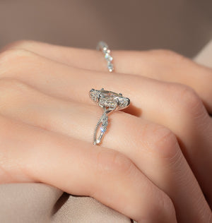The Daisy Set With A 1 Carat Marquise Lab Diamond