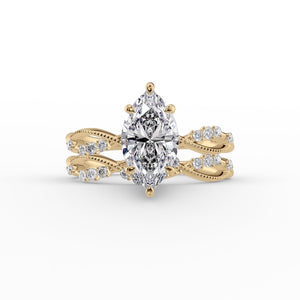 The Daisy Set With A 2 Carat Marquise Lab Diamond