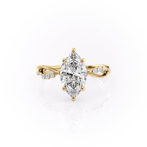 The Daisy Set With A 1 Carat Marquise Lab Diamond